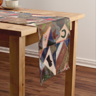 Vintage Patchwork Crazy Quilt Pattern Table Runner