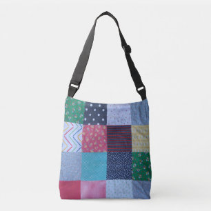 vintage patchwork fabric design colourful crossbody bag