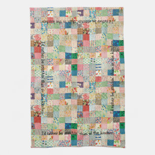 Vintage Patchwork Print Kitchen Towel
