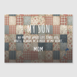 Vintage Patchwork Quilt My Son Magnetic Card