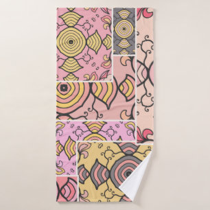 Vintage patchwork quilt pattern. Vintage decorativ Bath Towel
