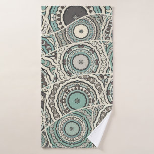 Vintage patchwork quilt pattern. Vintage decorativ Bath Towel