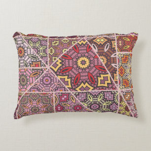 Vintage patchwork quilt pattern. Vintage decorativ Decorative Cushion