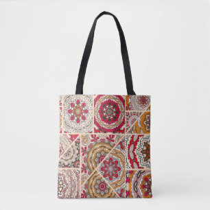 Vintage patchwork quilt pattern. Vintage decorativ Tote Bag