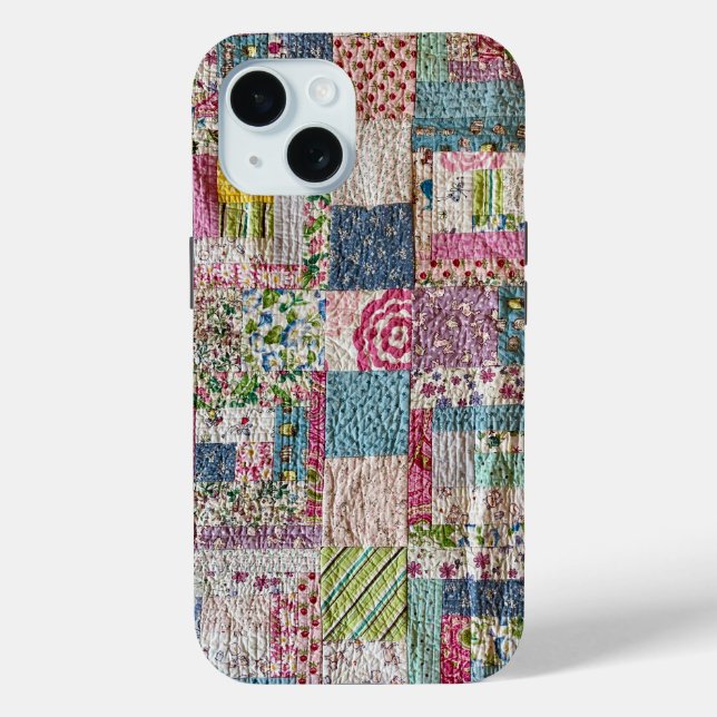 Vintage Patchwork Quilt phone case (Back)