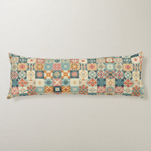 Vintage, patchwork quilted look body cushion