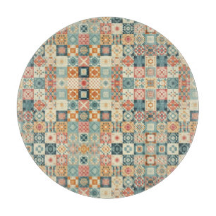 Vintage, patchwork quilted look cutting board