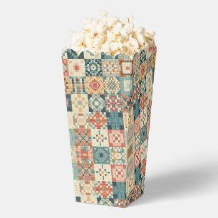 Vintage, patchwork quilted look favour box