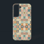 Vintage, patchwork quilted look samsung galaxy case<br><div class="desc">add your own text</div>