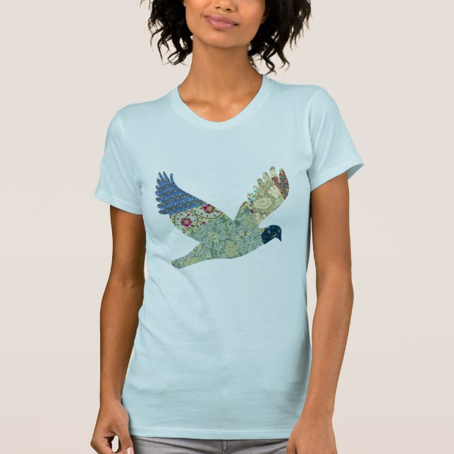 Vintage Patchwork Style Dove T-Shirt (Front)