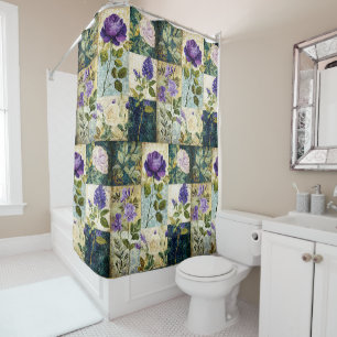 Vintage Patchwork Style Shower Curtain