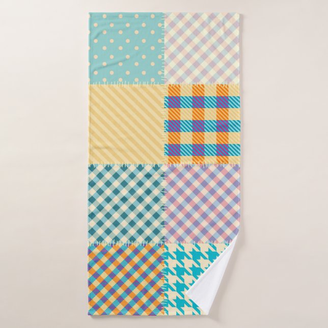 Vintage Patchwork: Textile Seamless Background Bath Towel (Bath Towel)