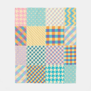 Vintage Patchwork: Textile Seamless Background Fleece Blanket