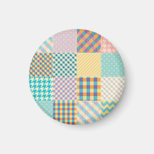 Vintage Patchwork: Textile Seamless Background Magnet