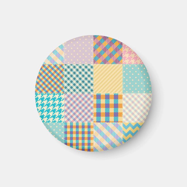 Vintage Patchwork: Textile Seamless Background Magnet (Front)