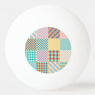 Vintage Patchwork: Textile Seamless Background Ping Pong Ball