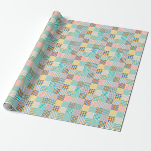 Vintage Patchwork: Textile Seamless Background Wrapping Paper