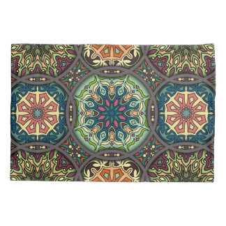 Vintage patchwork with floral mandala elements pillowcase