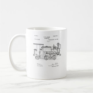 Vintage Patent Print 1886 Locomotive Steam Train Coffee Mug