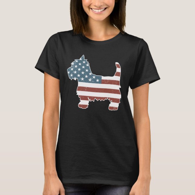 Vintage Patriot Westie Dog  Westie Silhouette T-Shirt (Front)