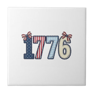 Vintage Patriotic 1776 Ribbon Shirt Design_1 Tile