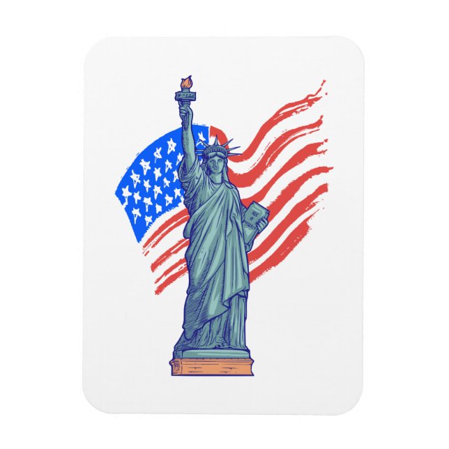  Vintage Patriotic 4th of July Design Magnet (Vertical)