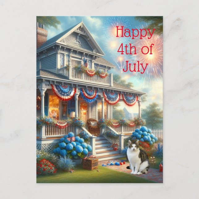Vintage Patriotic 4th of July  Postcard (Front)