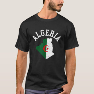 Vintage Patriotic Algeria Flag Map Distressed T-Shirt