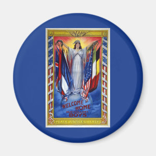 Vintage Patriotic America, Peace Justice Liberty Magnet