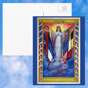 Vintage Patriotic America, Peace Justice Liberty Postcard