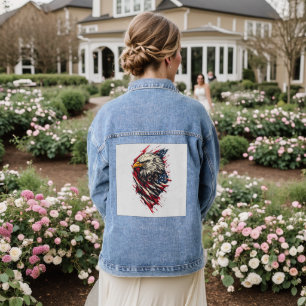 Vintage Patriotic American Eagle 4th of July Denim Jacket