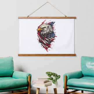 Vintage Patriotic American Eagle 4th of July Hanging Tapestry