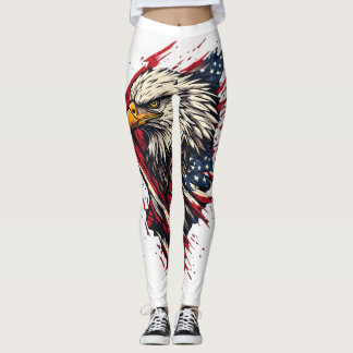 Vintage Patriotic American Eagle 4th of July Leggings