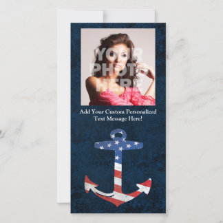 Vintage Patriotic American Flag Anchor Nautical US