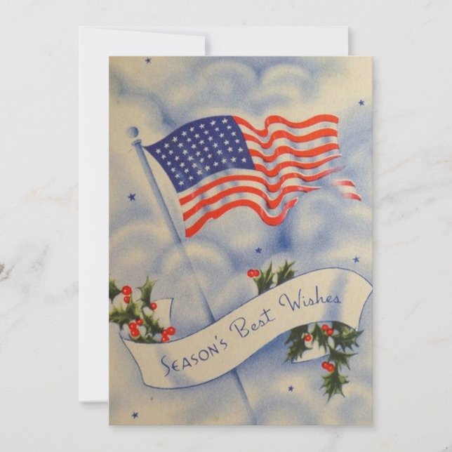 Vintage Patriotic American Flag Christmas Holiday (Front)