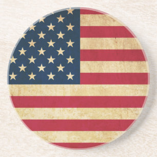 Vintage Patriotic American Flag Coaster