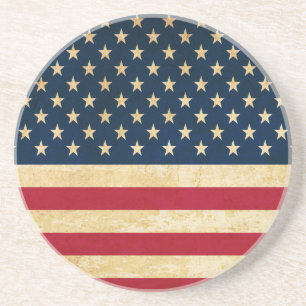 Vintage Patriotic American Flag Coaster