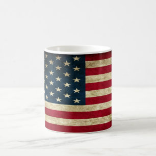 Vintage Patriotic American Flag Coffee Mug