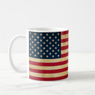 Vintage Patriotic American Flag Coffee Mug