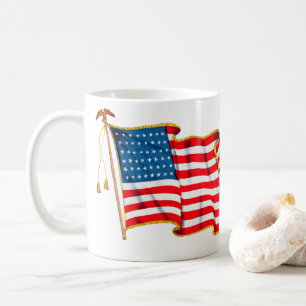 Vintage Patriotic American Flag, Fourth of July Coffee Mug