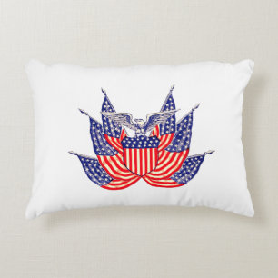 Vintage Patriotic American Flag, Fourth of July Decorative Cushion