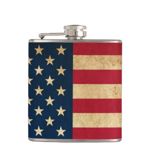 Vintage Patriotic American Flag Hip Flask