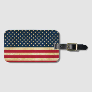 Vintage Patriotic American Flag Luggage Tag