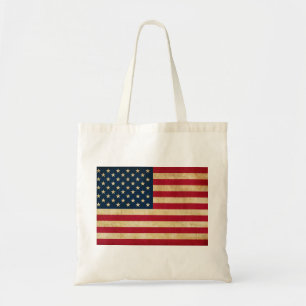 Vintage Patriotic American Flag Tote Bag