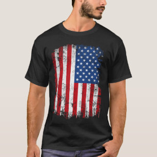 Vintage Patriotic American Flag Vertical T-Shirt