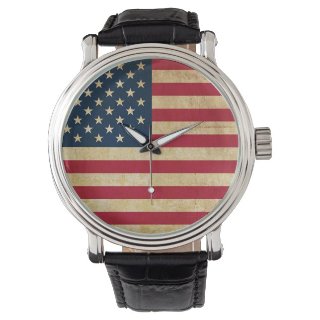 Vintage Patriotic American Flag Watch (Front)
