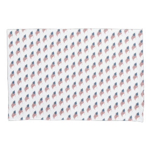 Vintage Patriotic American Flag Waving in the Wind Pillowcase