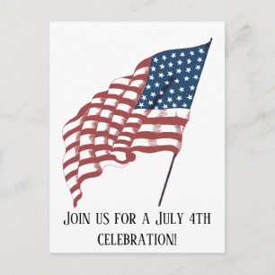 Vintage Patriotic American Flag Waving in Wind Postcard