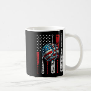 Vintage Patriotic Baseball 4th Of July Usa America Coffee Mug