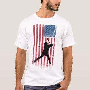 Vintage Patriotic Baseball Batter T-Shirt
